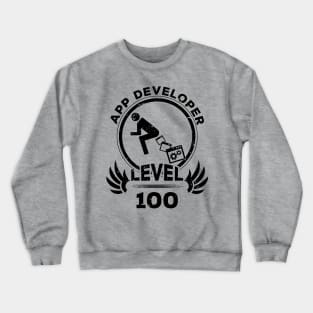 Level 100 App Developer Funny Programmer Gift Crewneck Sweatshirt